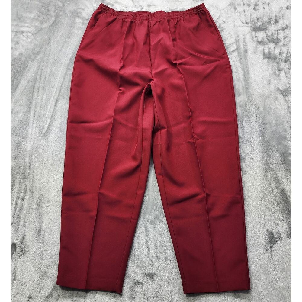 Vintage Blair Pants 22W Red Pull On Elastic Waist Tapered Leg Pockets‎ Casual
